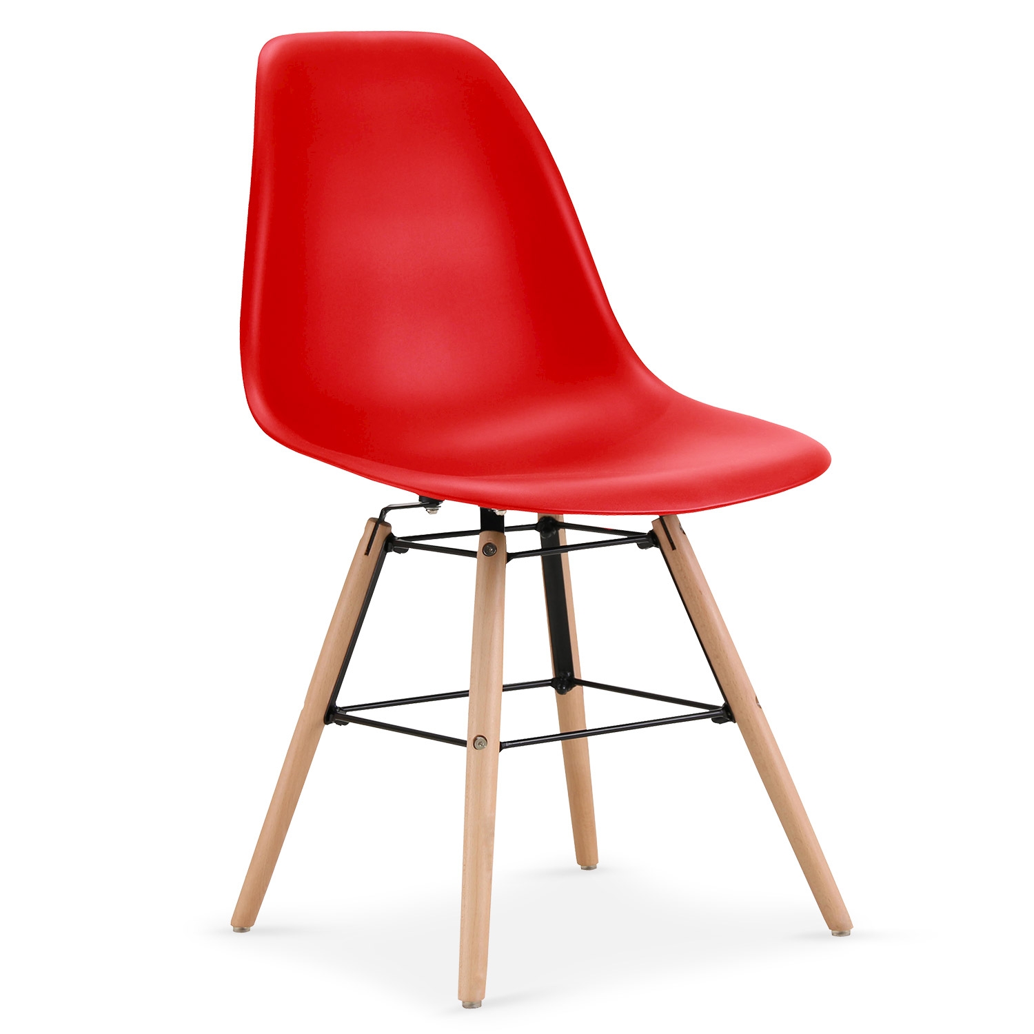 chaise assise en polypropylène rouge